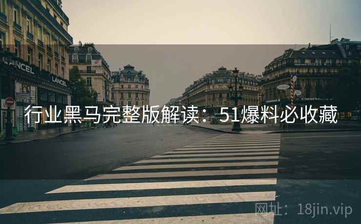 行业黑马完整版解读：51爆料必收藏